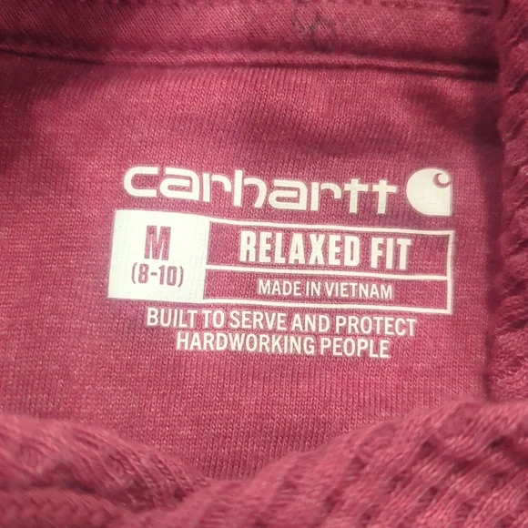 Carhartt Women's en's Waffle Knit Hoodie Mauve Rosey Pink - Picture 2 of 7